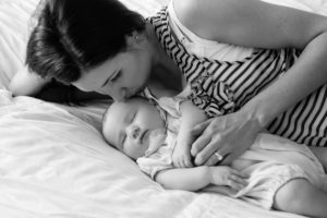 Littleton family photographer mother daughter baby child sleeping in home lifestyle session photography