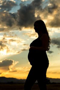 Littleton maternity photographer silhouette baby bump photography