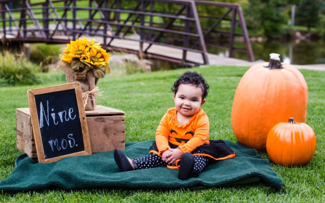 Emery is 9 months old by Littleton family and baby photographer at Sterne Park