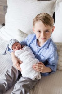 Littleton family photographer newborn Max baby boy big brother little lifestyle Colorado in home session photography