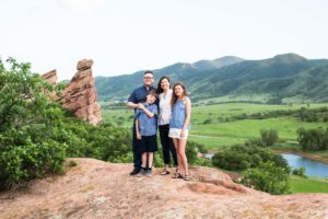 Littleton family photographer South Valley Open Space park red rocks Colorado summer kids parenthood photo session photography