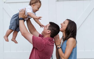 The {C} family of 3 and a one year old milestone session at Raccoon Creek Golf Course by an affordable Littleton photographer near me
