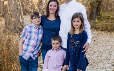 The {H} family of 5 at Fly’N B Park in Highlands Ranch by an affordable Littleton photographer in the fall