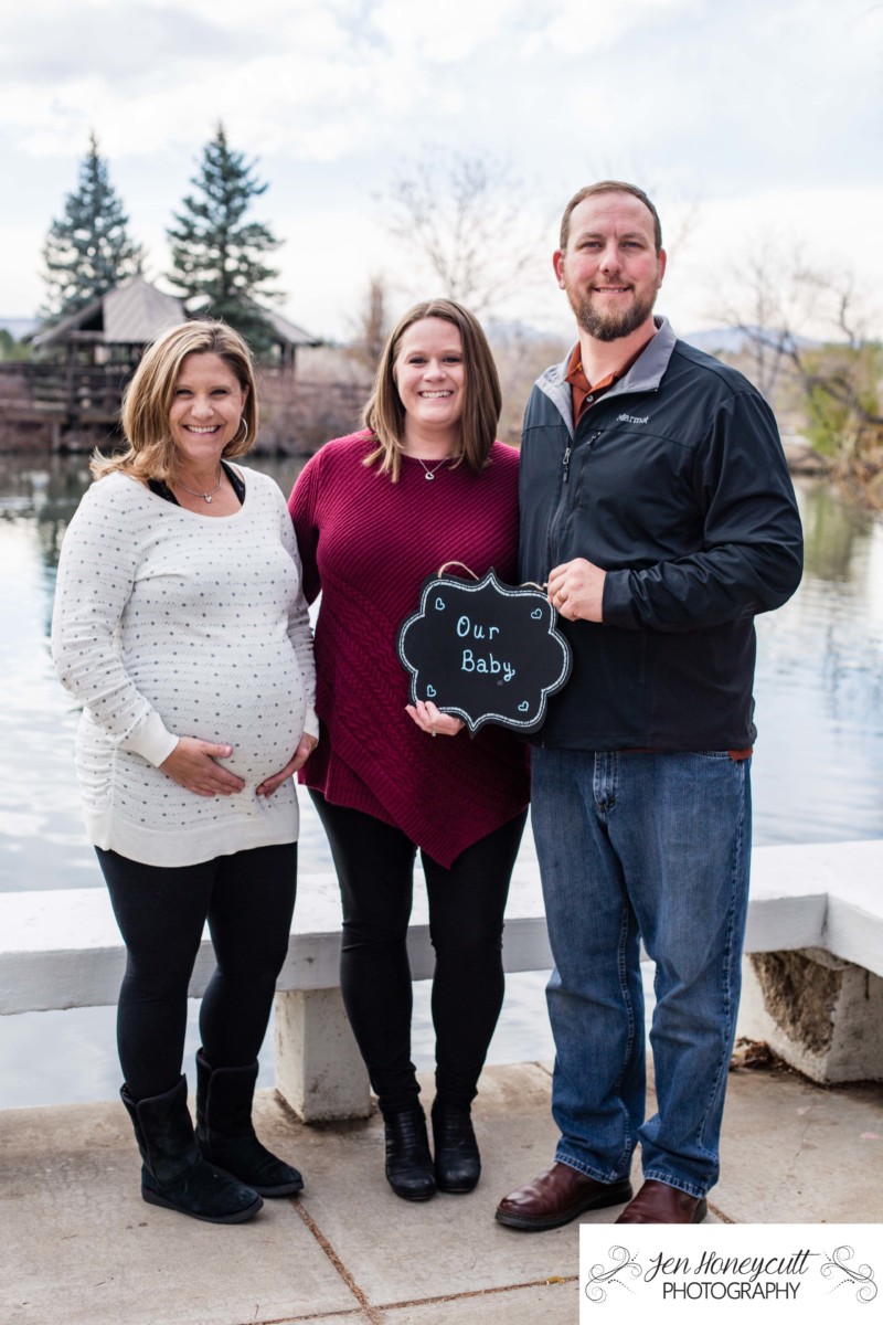 A surrogate maternity session at the Lakewood Heritage Center by an