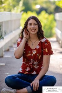 Littleton high school senior photographer in Colorado Broomfield swim team swimmer girl class of 2020 Writer's Vista Park and Fly'N B park fall leaves color bridge