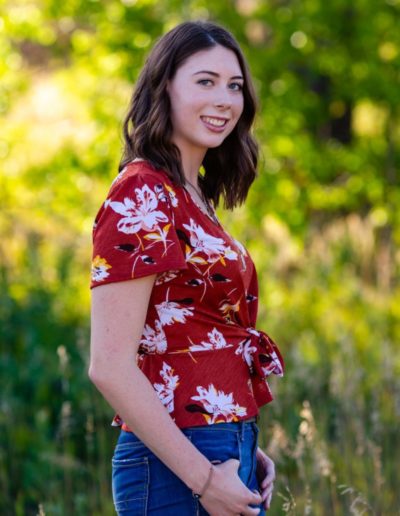 Littleton high school senior photographer in Colorado Broomfield swim team swimmer girl class of 2020 fall leaves water Fly'N B park and Writer's Vista Park in Centennial golden hour sunset