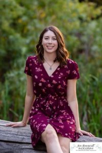 Littleton high school senior photographer in Colorado Broomfield swim team swimmer girl class of 2020 Writer's Vista Park and Fly'N B park fall leaves color trees log