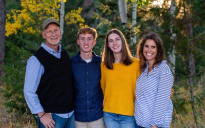 The {C} Family of 4 at Three Sisters Trail in Evergreen by Littleton photographer