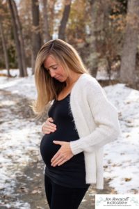 Littleton family photographer Fly'N B park in Highlands Ranch Colorado photography boys brothers pregnant baby bump mom dog Yorkie snow fall trail