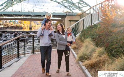 The {L} Family of 4 with twins in Downtown Denver by Littleton photographer