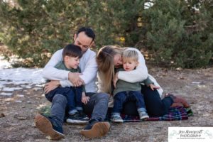 Littleton family photographer Fly'N B park in Highlands Ranch Colorado photography boys brothers pregnant baby bump mom dog Yorkie snow fall trail