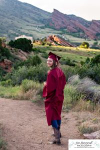 Littleton high school senior photographer in Colorado Chatfield Jefferson County open graduate graduates class of 2020 college bound red rocks Mt. Falcon park Morrison cap and gown photo session girls boy tassle summer graduation
