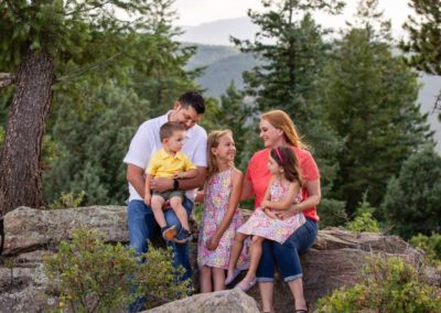 Littleton family photographer Colorado foothills mountain view views Mt. Falcon park Indian Hills Jefferson County kids children summer sunset golden hour natural light photography