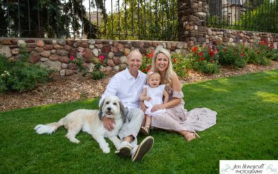 The {S} family of 3 at the Highlands Ranch Mansion by Littleton photographer