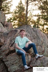 Littleton high school senior portrait photographer photography photo session boy music musical sunrise Mt. Falcon Morrison Highlands Ranch natural light