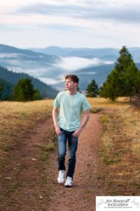 Littleton high school senior portrait photographer photography photo session boy music musical sunrise Mt. Falcon Morrison Highlands Ranch natural light