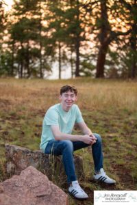 Littleton high school senior portrait photographer photography photo session boy music musical sunrise Mt. Falcon Morrison Highlands Ranch natural light