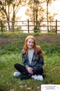 Littleton high school senior portrait photographer in Colorado Columbine girl class of 2020 urban Sterne park sunset natural light photography red head ginger