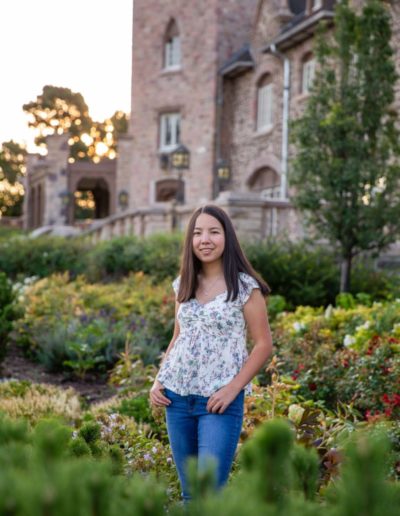Littleton high school senior photographer Highlands Ranch Mansion Rock Canyon violin player violinist girl fall natural light photography sunrise photo portrait session