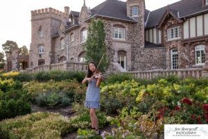 Littleton high school senior photographer at the Highlands Ranch Mansion violin player violinist sunrise photo session portrait fall Rock Canyon graduate class of 2021