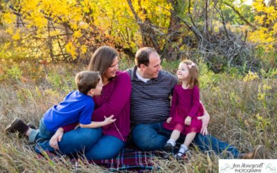 The {D} family of 4 at Writer’s Vista park for a fall photo session by Littleton photographer