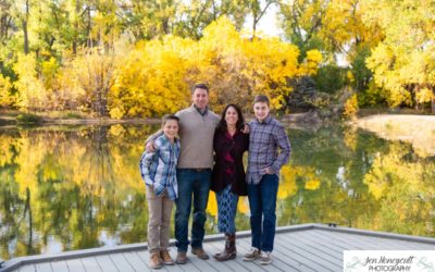 The {J} family of 4 at Fly’N B park in Highlands Ranch, CO by local Littleton photographer for a fall photo session