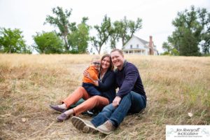 Littleton family photographer Highlands Ranch Colorado Fly'N B park fall leaves little boy mother father son kid child three years old aunt uncle trail fun natural light photography