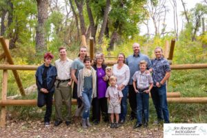 Littleton family photographer Colorado McKay Lake Westminster big extended kids teens teenagers fall color grandmother siblings brother sister sunset natural light photography