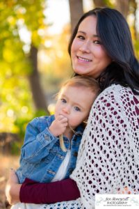 Littleton family photographer Carson Nature Center Platte River fall photo session yellow leaves six kids children mother father boys girls brothers sisters toddler foothills Colorado sunset natural light photography