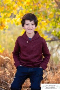 Littleton family photographer Carson Nature Center Platte River fall photo session yellow leaves six kids children mother father boys girls brothers sisters toddler foothills Colorado sunset natural light photography