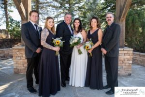 Littleton wedding photographer Wedgewood Ken Caryl marriage foothills COVID ceremony masks small bride groom bridesmaids groomsmen white dress flowers fall pretty day mr. and mrs. photography