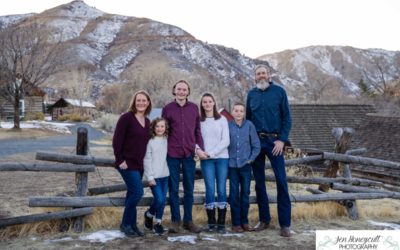 The {P} family of 6 at Clear Creek History park in Golden, Colorado by Littleton photographer