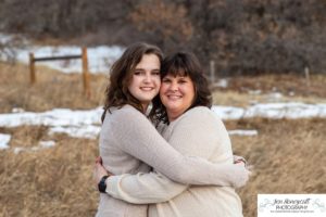 Littleton family photographer South Valley Open Space park winter Christmas snow teen teens brothers sister older kids children sunset natural light photography boy girl mother father daughter sons red rocks