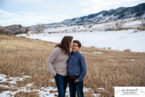 Littleton family photographer South Valley Open Space park winter Christmas snow teen teens brothers sister older kids children sunset natural light photography boy girl mother father daughter sons red rocks