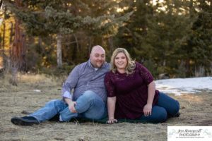 Littleton engagement photographer Mt. Falcon in love husband wife engaged mr. and mrs. mountains Colorado April wedding future marriage married diamond ring photography sunset