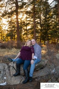 Littleton engagement photographer Mt. Falcon in love husband wife engaged mr. and mrs. mountains Colorado April wedding future marriage married diamond ring photography sunset