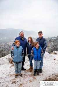 Littleton family photographer Mt. Falcon sub zero temperatures polar vortex brothers three boys father mother sons Florida vacation mountains snow photography