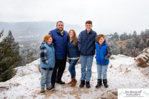 Littleton family photographer Mt. Falcon sub zero temperatures polar vortex brothers three boys father mother sons Florida vacation mountains snow photography