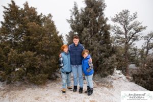 Littleton family photographer Mt. Falcon sub zero temperatures polar vortex brothers three boys father mother sons Florida vacation mountains snow photography