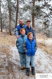 Littleton family photographer Mt. Falcon sub zero temperatures polar vortex brothers three boys father mother sons Florida vacation mountains snow photography