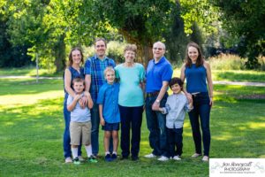 Littleton family photographer in Colorado extended cousins grandparents summer Gallup Gardens flowers boys Ketring Park