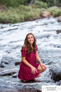 Littleton high school senior photographer Downtown Littleton urban Carson Nature Center sunflowers sunset light Platte River water Front Range Christian Class of 2022 basketball player sweet girl