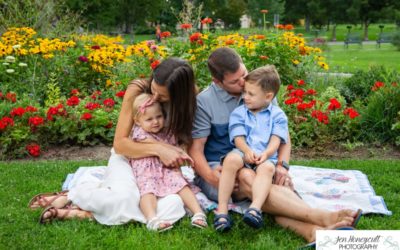 The {C} family of 4 at Wash Park by Littleton family photographer