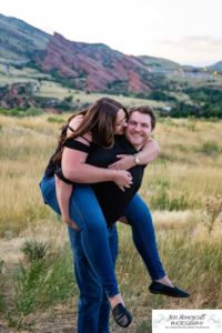 Littleton family photographer Mt. Falcon east lot Red Rocks couple in love Christmas little girl grandparents visit grandchild sunset light