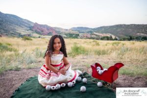 Littleton family photographer Mt. Falcon east lot Red Rocks couple in love Christmas little girl grandparents visit grandchild sunset light