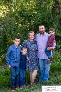 Littleton family photographer at Writer's Vista park in Colorado boy brothers bridge new client fun morning natural light leaves yellow trees