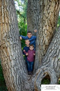 Littleton family photographer at Writer's Vista park in Colorado boy brothers bridge new client fun morning natural light leaves yellow trees