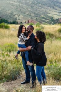 Littleton family photographer Mt. Falcon east lot Red Rocks couple in love Christmas little girl grandparents visit grandchild sunset light