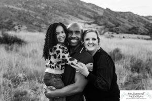 Littleton family photographer Mt. Falcon east lot Red Rocks couple in love Christmas little girl grandparents visit grandchild sunset light