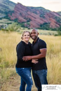 Littleton family photographer Mt. Falcon east lot Red Rocks couple in love Christmas little girl grandparents visit grandchild sunset light